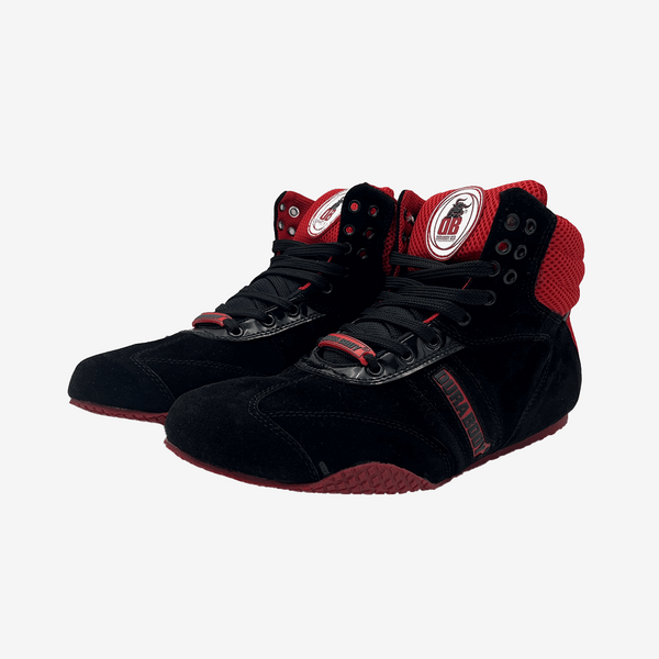 front side angle of the  Black and Red Pro Level 2 Series sneakers 