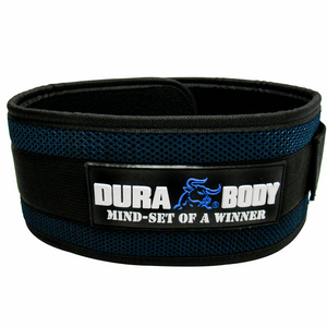 front of durabody blue neoprene belt 