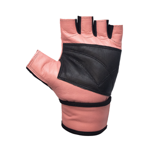 Back of the pink leather glove