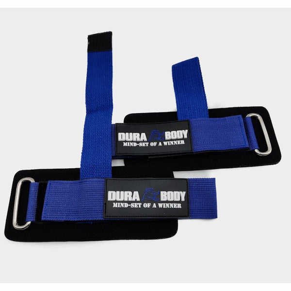 Blue Neoprene Wrist Wraps With Lifting Strap sold by DURABODY SPORTS