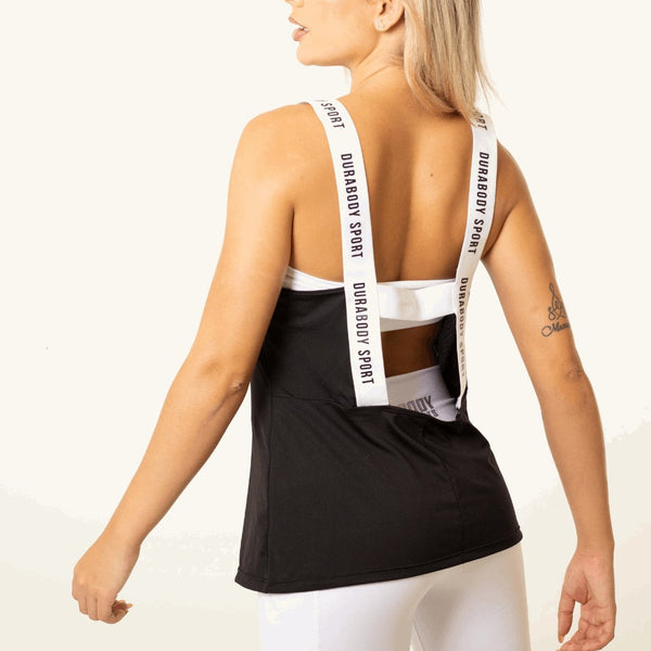 Black Tank Top With White Sports Top sold by DURABODY SPORTS
