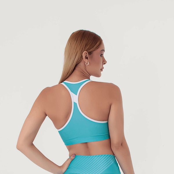 Harmony Teal Blue Sports Bra sold by DURABODY SPORTS