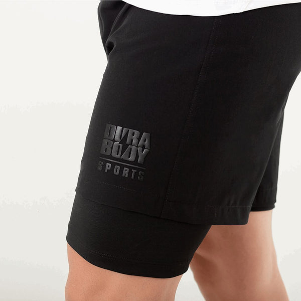Men's Black 2 - Layer Running Shorts sold by DURABODY SPORTS