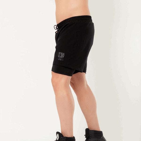 Men's Black 2 - Layer Running Shorts sold by DURABODY SPORTS