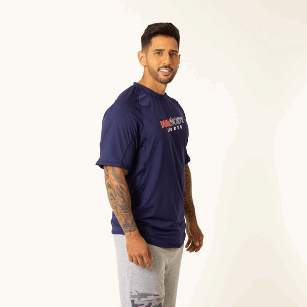 Men's Drifit Navy Blue Sports T-Shirt sold by DURABODY SPORTS