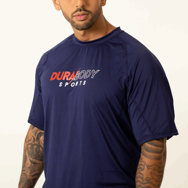Men's Drifit Navy Blue Sports T-Shirt sold by DURABODY SPORTS