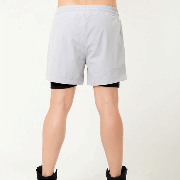 Men's Light Grey 2 - Layer Running Shorts sold by DURABODY SPORTS