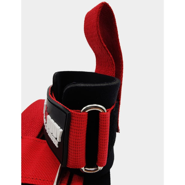 Red Neoprene Wrist Wraps With Lifting Strap sold by DURABODY SPORTS