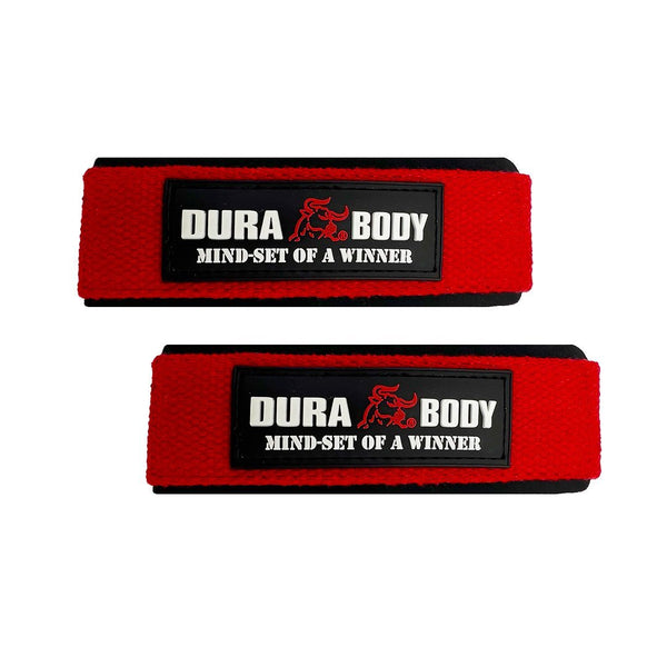 Red Premium Padded Weightlifting Straps sold by DURABODY SPORTS