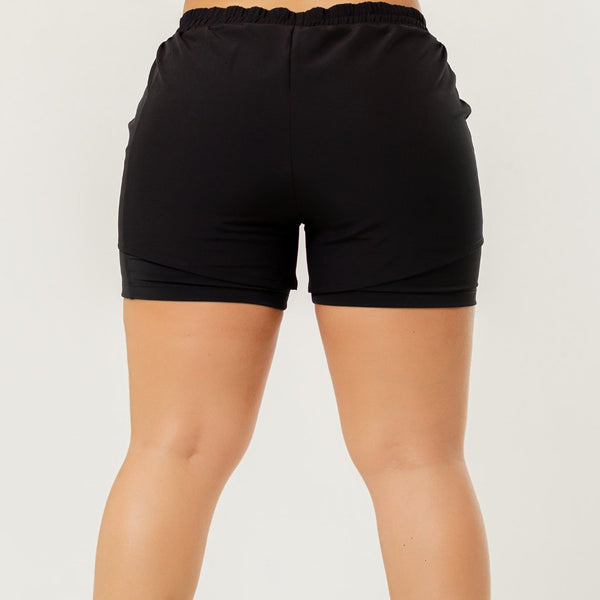 Women's Black 2 - Layer Running Shorts sold by DURABODY SPORTS