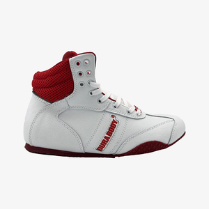 right side of the White and Red Pro Level 2 Series sneaker