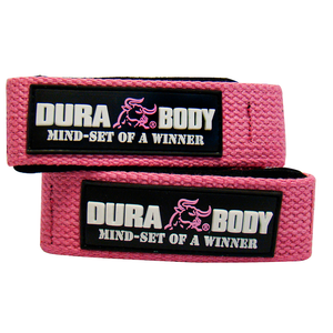 front pink set of cotton lifting straps  