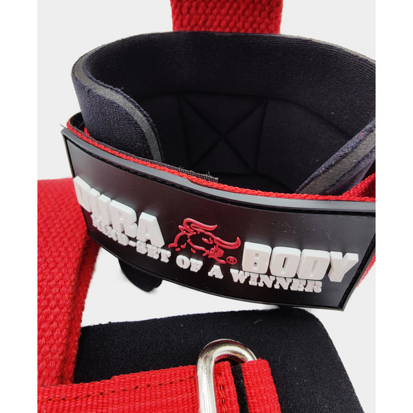 Red Neoprene Wrist Wraps With Lifting Strap