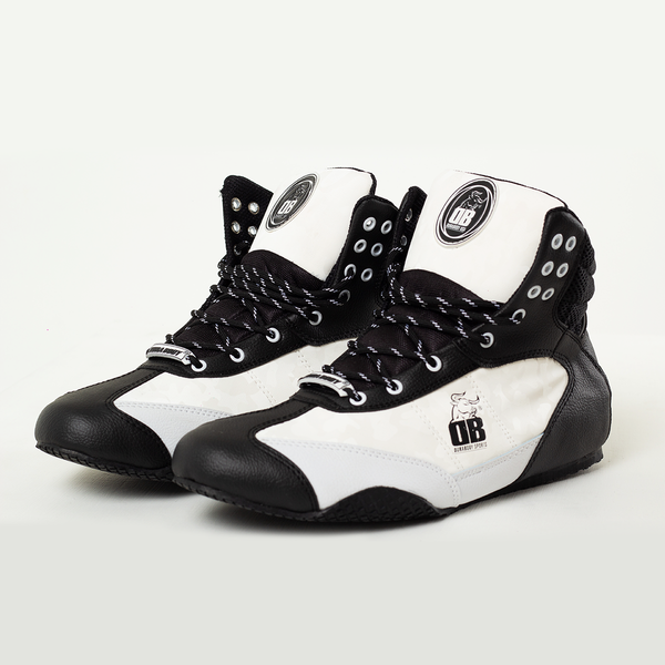 front angle of the White & Black Pro Level 2 sneakers