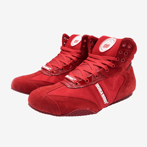 front right angle side of the  Red Pro Level 2 Series sneakers 
