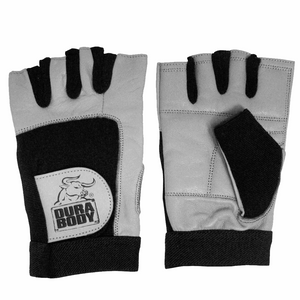 front and back of grey workout glove