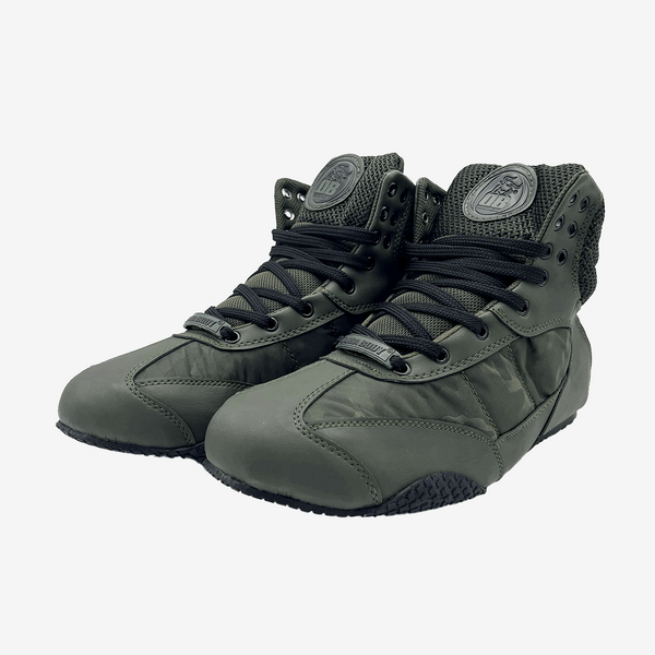 front side angle of the Camo Green Pro Level 2 Series sneakers 