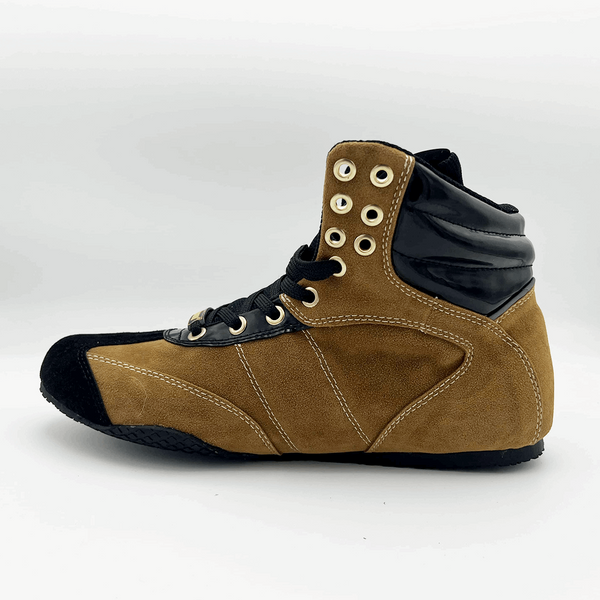 left side of the Dark Brown Pro Level 2 Series sneakers 