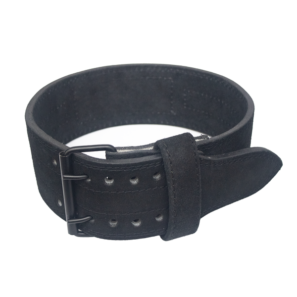 Ceinture de dynamophilie noire hardcore avec boucle en acier inoxydable