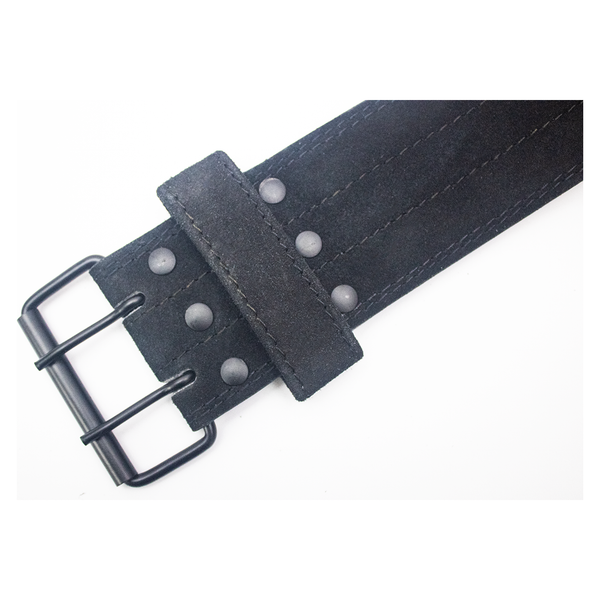 Ceinture de dynamophilie noire hardcore avec boucle en acier inoxydable