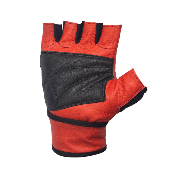  back of red weightlifting toro series glove