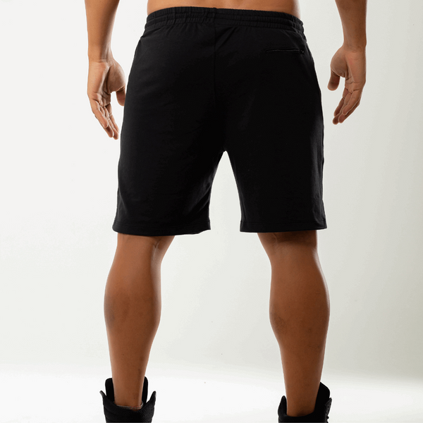 back of black shorts, that has a zipper 