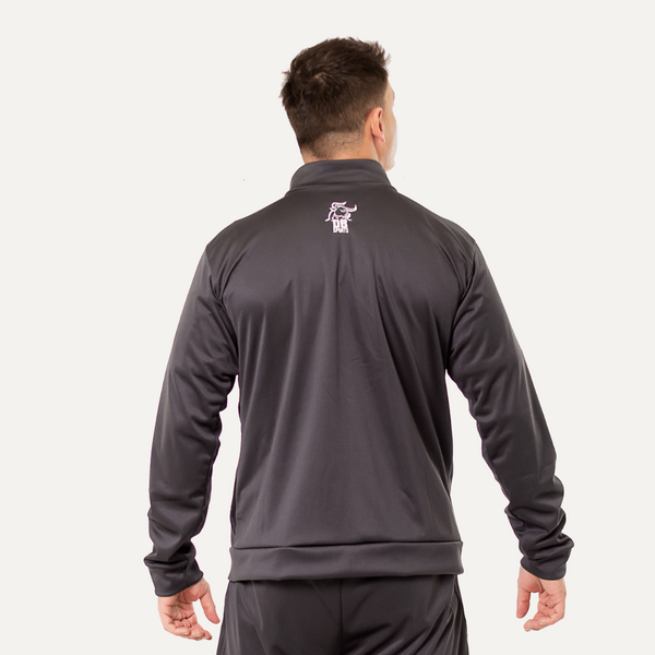 back of the jacket with the logo in the middle 
