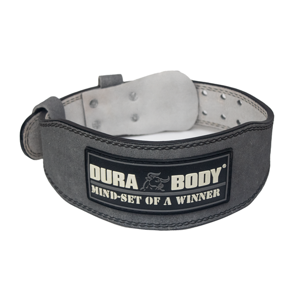 Titan Grey  Suede Leather Weightlifting Belt