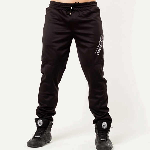 front legs of  jogger sweat black pants 