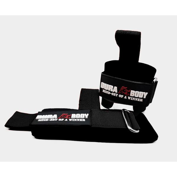 Black Neoprene Wrist Wraps With Lifting Strap sold by DURABODY SPORTS