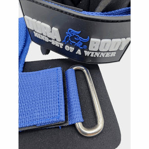 Blue Neoprene Wrist Wraps With Lifting Strap sold by DURABODY SPORTS
