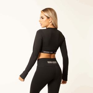DB Black Long Sleeve Crop Top sold by DURABODY SPORTS