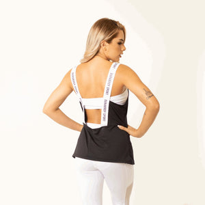 Black Tank Top With White Sports Top sold by DURABODY SPORTS