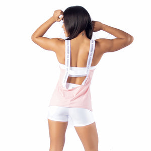 Fancy Pink Tank Top With White Sports Top