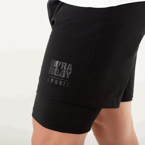 Men's Black 2 - Layer Running Shorts sold by DURABODY SPORTS