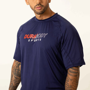 Men's Drifit Navy Blue Sports T-Shirt sold by DURABODY SPORTS
