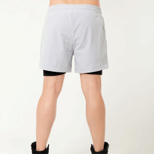 Men's Light Grey 2 - Layer Running Shorts sold by DURABODY SPORTS
