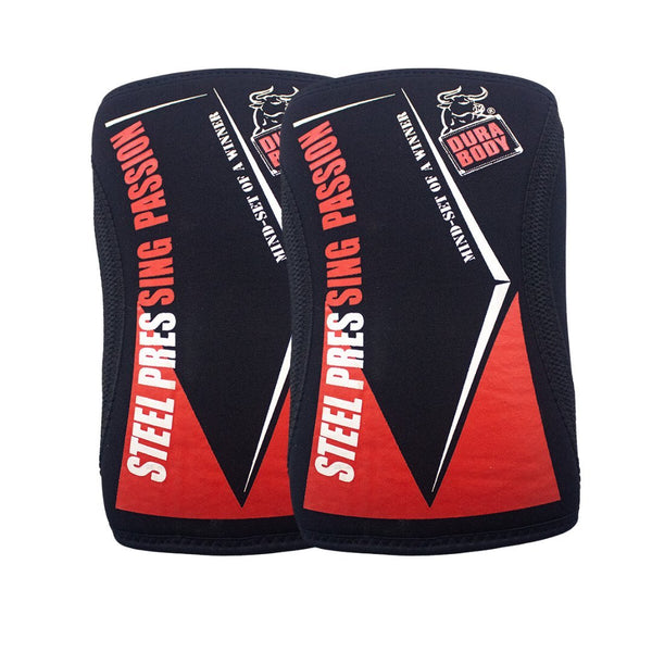 Red 7 MM Hardcore Guardian Knee Sleeves sold by DURABODY SPORTS