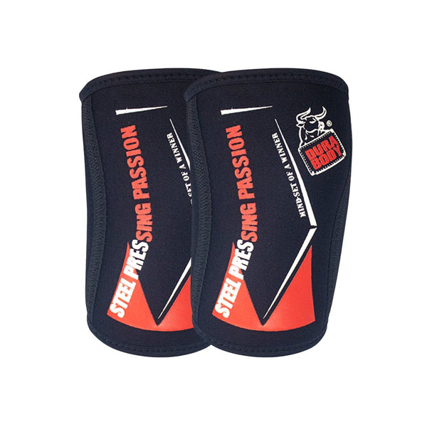 Red 7MM Hardcore Guardian Elbow Sleeves sold by DURABODY SPORTS