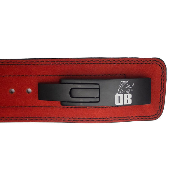 Red 10MM Hardcore Powerlifting Belt With Steel Lever Buckle