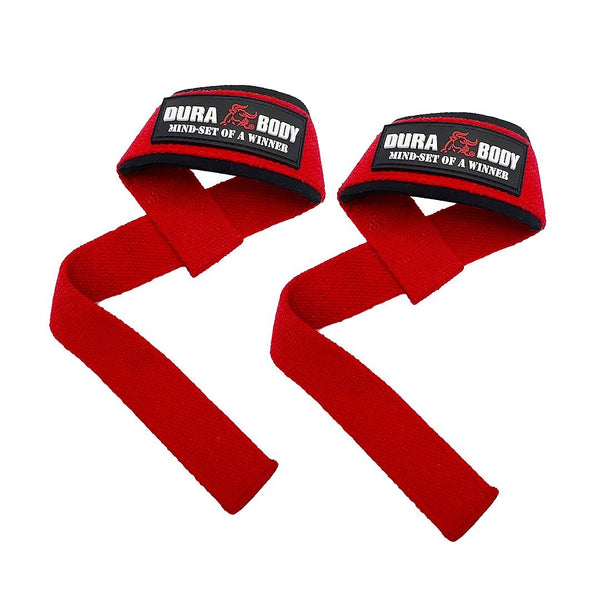 Red Premium Padded Weightlifting Straps sold by DURABODY SPORTS