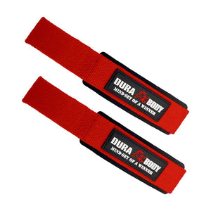 Red Premium Padded Weightlifting Straps sold by DURABODY SPORTS