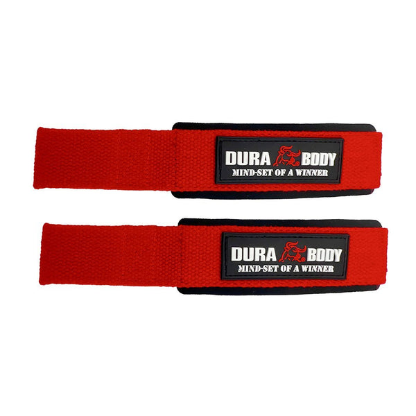 Red Premium Padded Weightlifting Straps sold by DURABODY SPORTS