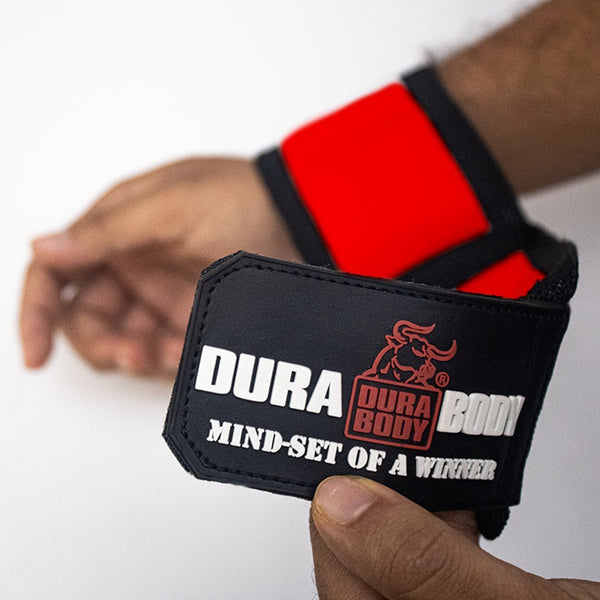 Red Wrist Wraps 18" - Guardian Premium Weightlifting Support sold by DURABODY SPORTS