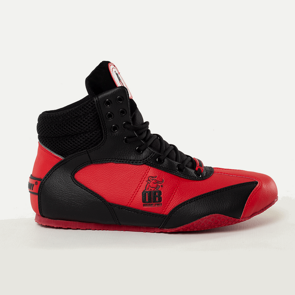 Right side of  Black & Red Pro Level sneakers 