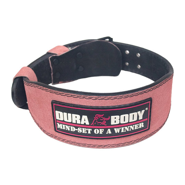 up angle of pink weightlifting belt 