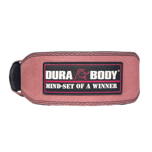 front of pink weightlifting belt 