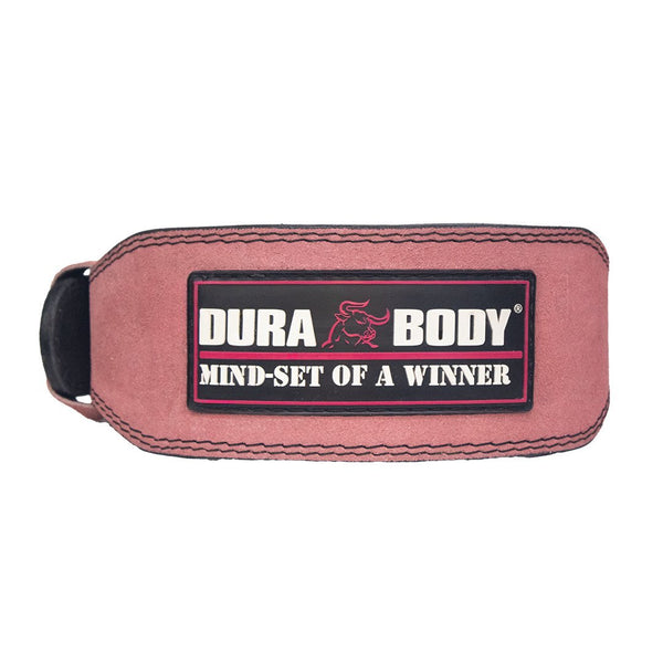 Titan Pink Suede Leather Weightlifting Belt sold by DURABODY SPORTS