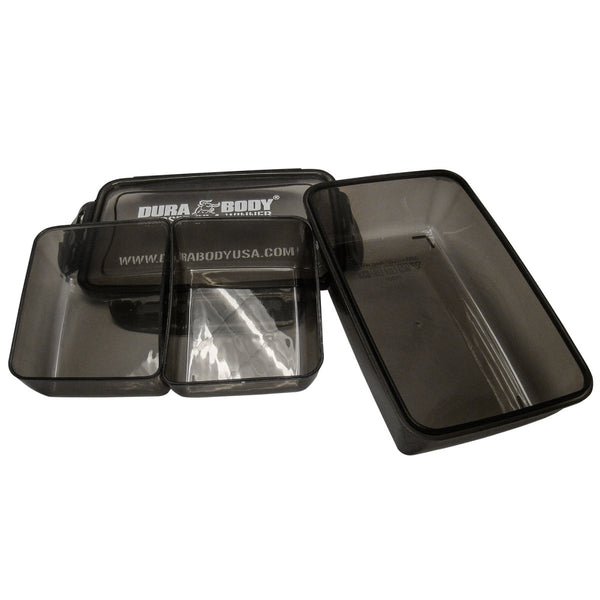 the Durabody sports food containers, it comes with two little containers that fit in the meal container