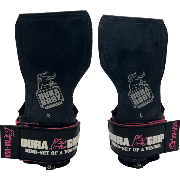 the front of a set of pink dura grips